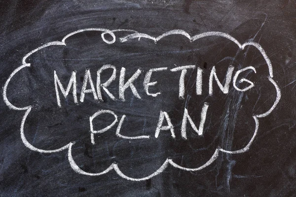 Texto Del Plan Marketing Pizarra Concepto Empresarial —  Fotos de Stock