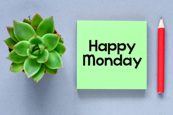 Happy Poniedziałek Napisany Tekst Notatniku Biurowym — Zdjęcie stockowe