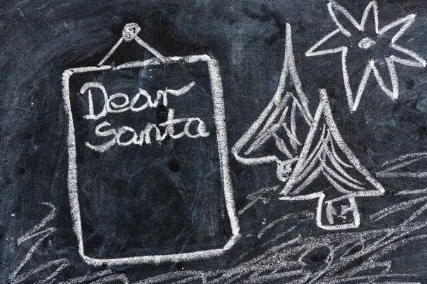 Dear Santa Text Blackboard — Stock Photo, Image