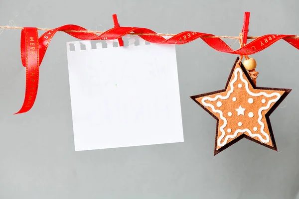 Frohe Weihnachten Kartenvorlage Mit Lebkuchen — Stockfoto