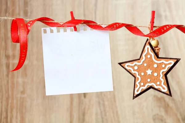 Zencefilli Mutlu Noel Kartı Şablonu — Stok fotoğraf