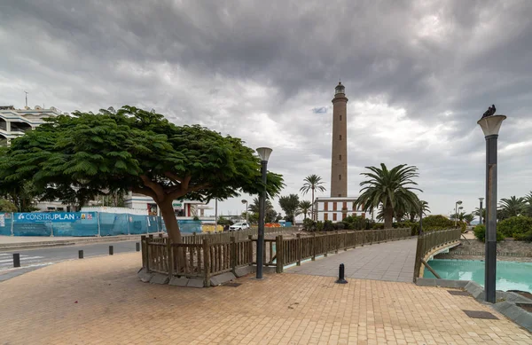 Paisaje Del Faro Maspalomas Isla Gran Canaria Canarias España Europa — Foto de Stock