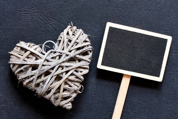 Placa Con Espacio Blanco Corazón Punto —  Fotos de Stock