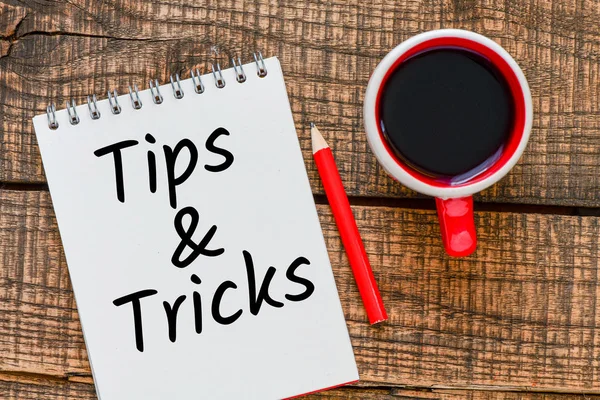 Tipps Und Tricks Auf Holztisch — Stockfoto