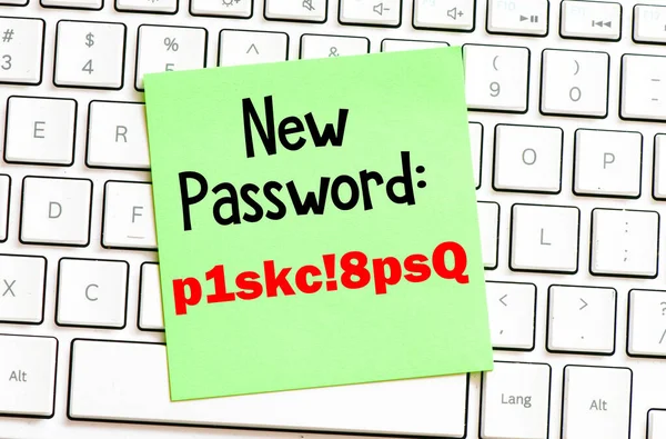 Nuovo Testo Della Password Carta Sulla Tastiera Del Computer — Foto Stock