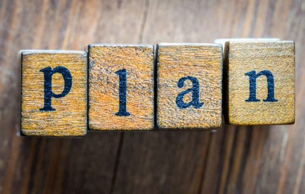 Word Plan Composed Wooden Letters — Stock Photo, Image