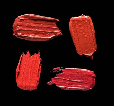 İzole ruj leke siyah arka plan