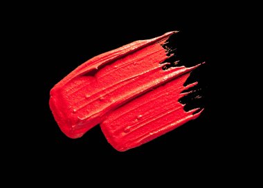 İzole ruj leke siyah arka plan