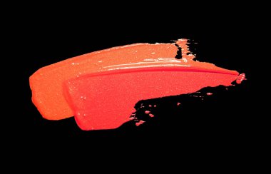 İzole ruj leke siyah arka plan