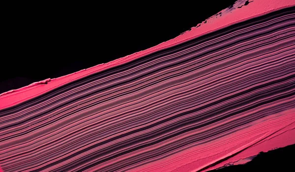 Lápiz Labial Mancha Textura Negro Aislado Fondo Rojo Rosa Pastel — Foto de Stock