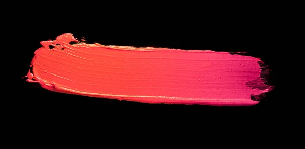Gradiente Frotis Textura Lápiz Labial Rojo Sobre Fondo Negro Aislado —  Fotos de Stock