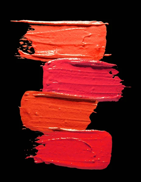 Lipstick smudge black background isolated
