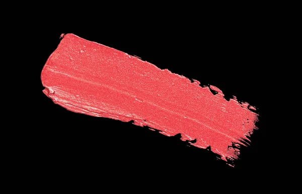 Lipstick Smudge Black Background Isolated — Stock Photo, Image