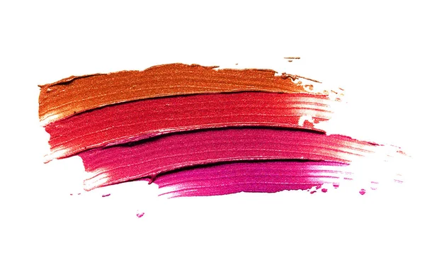 Smudged Smeared Lipstick Stroke White Isolated Background — Stock Photo, Image