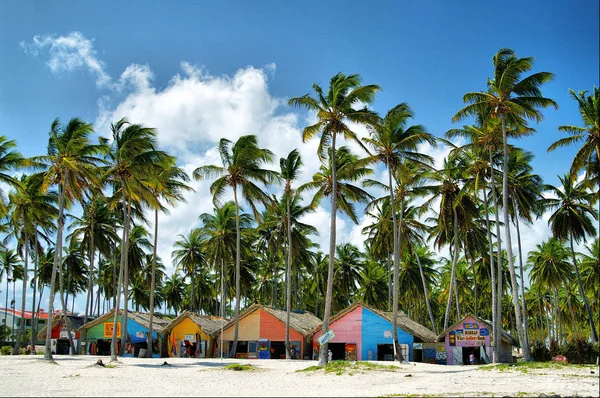 República Dominicana Bavaro Marzo 2007 Coloridas Tiendas Souvenirs Playa — Foto de Stock