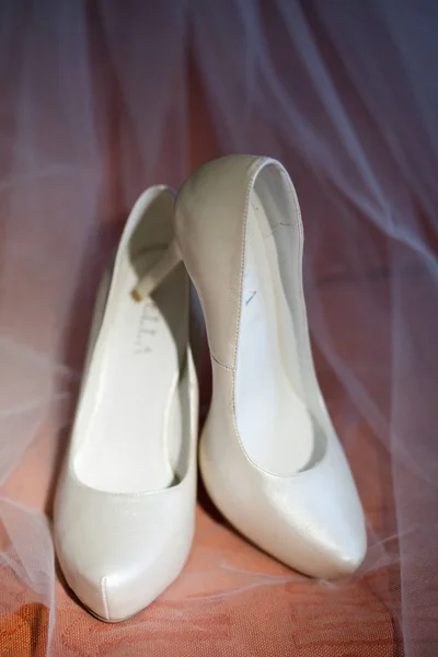 Свадебные Туфли Туфли Невесты — стоковое фото