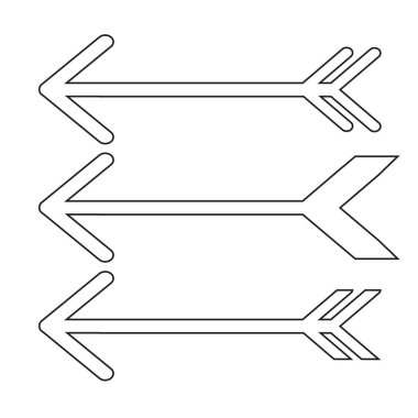 Beyaz arka plan üzerinde ok simgeleri