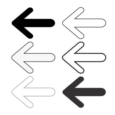 Beyaz arka plan üzerinde ok simgeleri