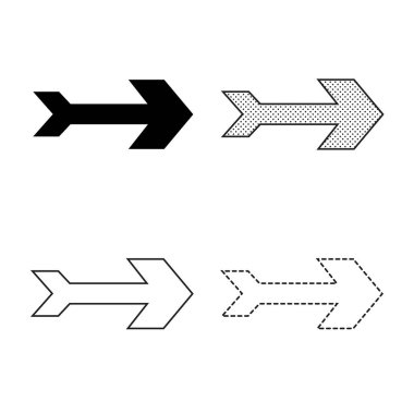 Beyaz arka plan üzerinde ok simgeleri
