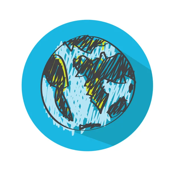 Globe Icône Terre Isolé Sur Fond Blanc — Image vectorielle