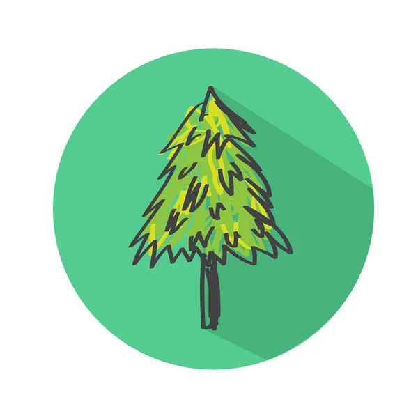 Icono Árbol Dibujado Mano Aislado Sobre Fondo Blanco — Vector de stock