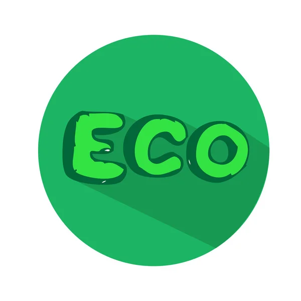 Eco Belettering Pictogram Geïsoleerd Witte Achtergrond — Stockvector