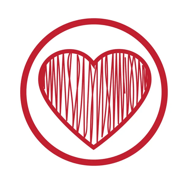 Handgezeichnetes Herz Symbol Isoliert Auf Weißem Hintergrund — Stockvektor
