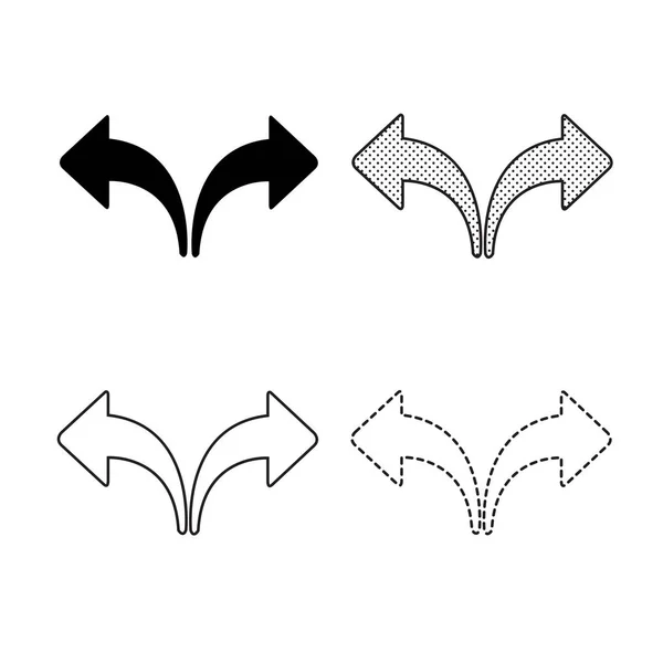 Pijlen Pictogrammen Witte Achtergrond — Stockvector