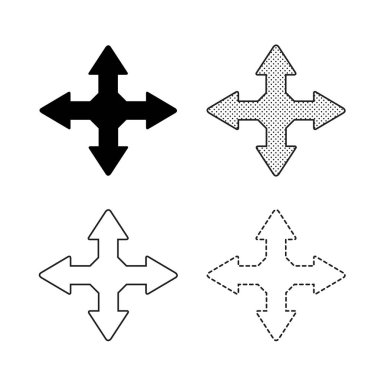 Beyaz arka plan üzerinde ok simgeleri