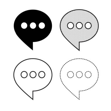 Beyaz arka plan üzerinde konuşma kabarcıklar simgeler