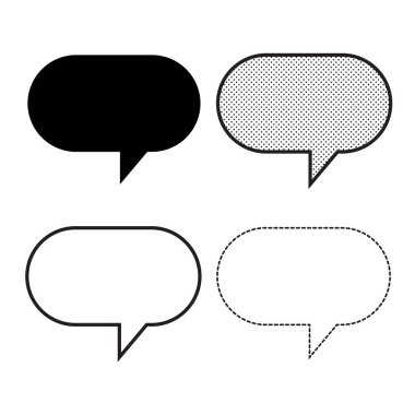 Beyaz arka plan üzerinde konuşma kabarcıklar simgeler