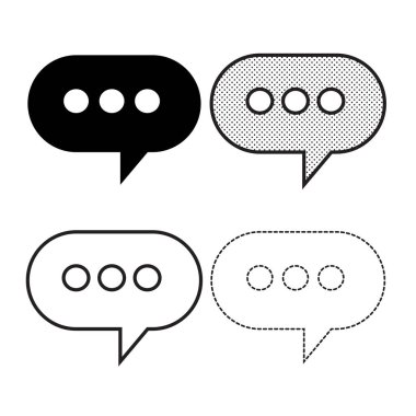 Beyaz arka plan üzerinde konuşma kabarcıklar simgeler