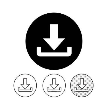 Beyaz arka plan üzerinde simgeler İndir