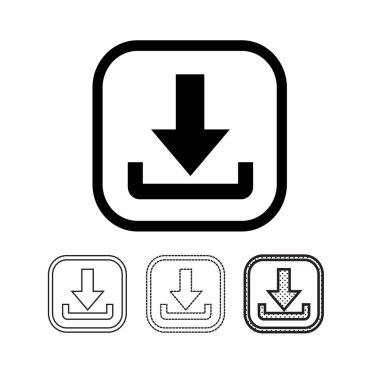 Beyaz arka plan üzerinde simgeler İndir