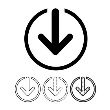 Beyaz arka plan üzerinde simgeler İndir