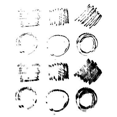Elle çizilmiş kroki çizgi kare beyaz arka plan üzerinde