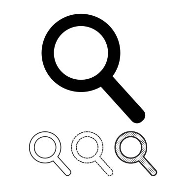 Beyaz arka plan üzerinde arama simgeler