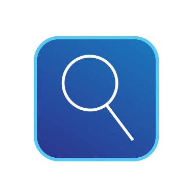 Mavi kare beyaz arka plan üzerinde izole işareti arama