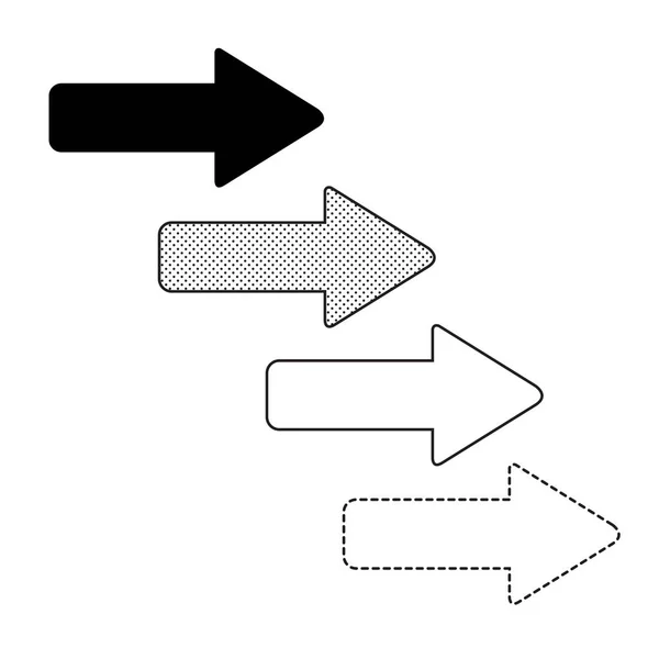 Ícones Setas Fundo Branco —  Vetores de Stock