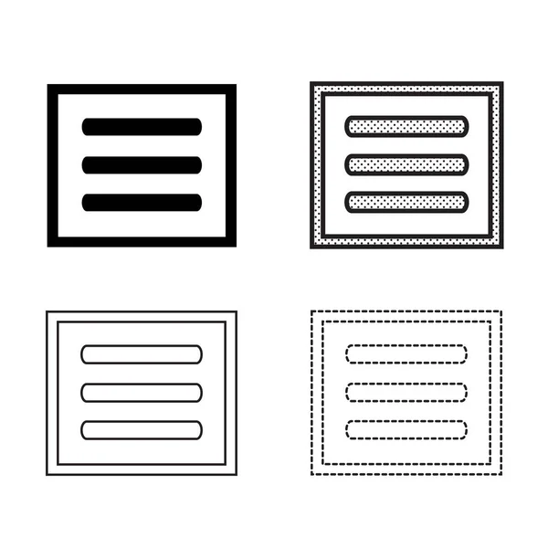 Icônes Menu Sur Fond Blanc — Image vectorielle