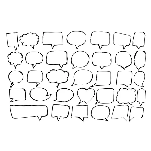 Bulles Parole Icônes Sur Fond Blanc — Image vectorielle