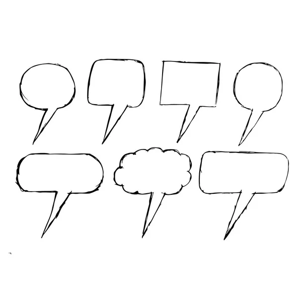 Speech Bubbles Icons White Background — Stock Vector