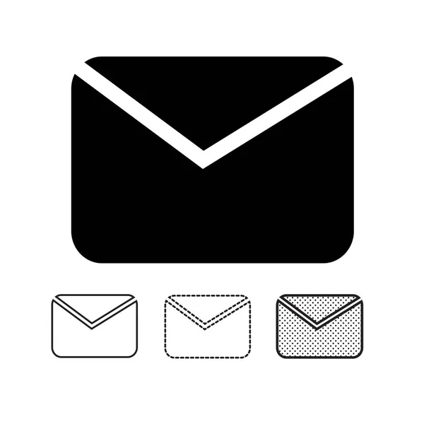 白色背景上的电子邮件和邮件图标 — 图库矢量图片