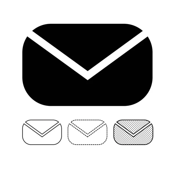 Mailová Poštovní Ikony Bílém Pozadí — Stockový vektor