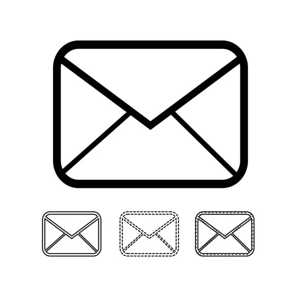 Icônes Email Mail Sur Fond Blanc — Image vectorielle