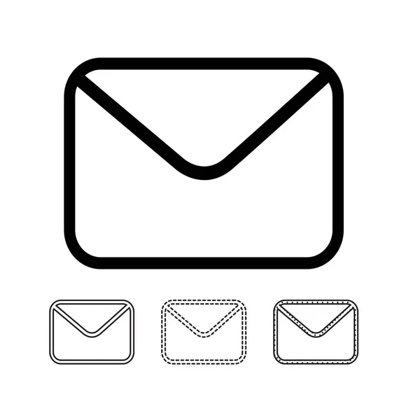 Mailová Poštovní Ikony Bílém Pozadí — Stockový vektor