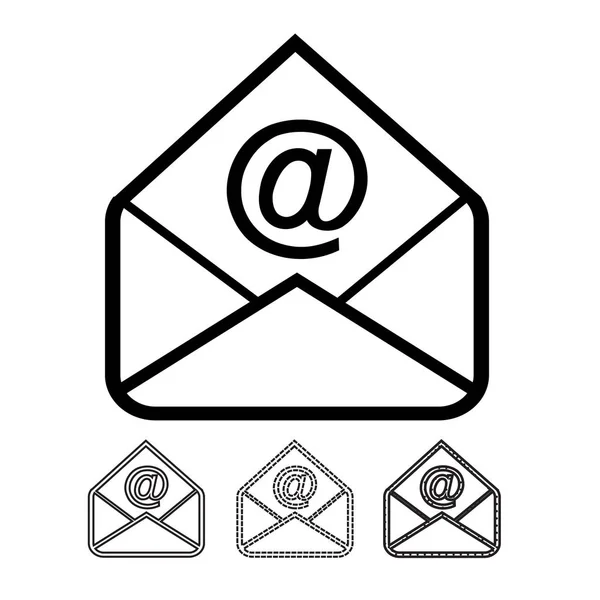 Mailová Poštovní Ikony Izolovaných Bílém Pozadí — Stockový vektor