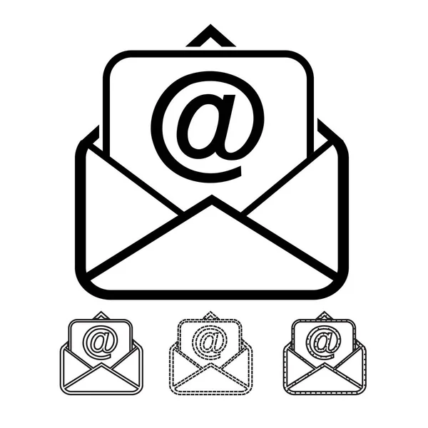 Mail Post Pictogrammen Geïsoleerd Witte Achtergrond — Stockvector