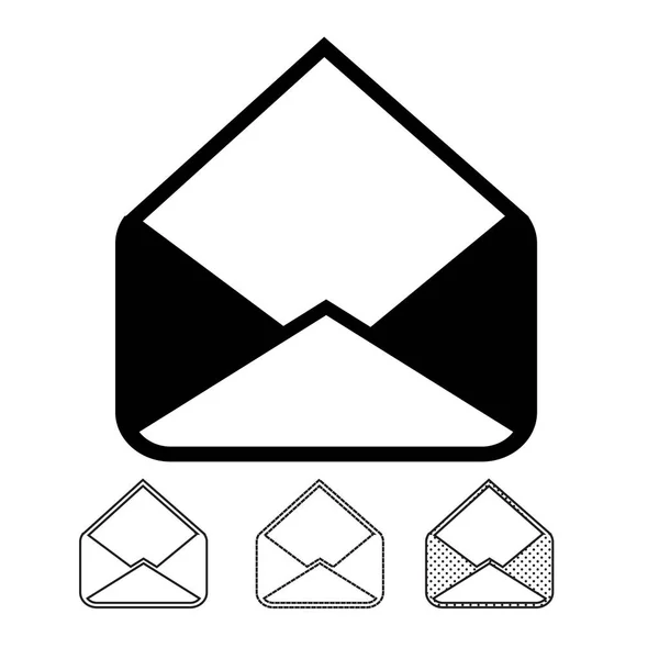 Ícones Mail Mail Isolados Fundo Branco — Vetor de Stock