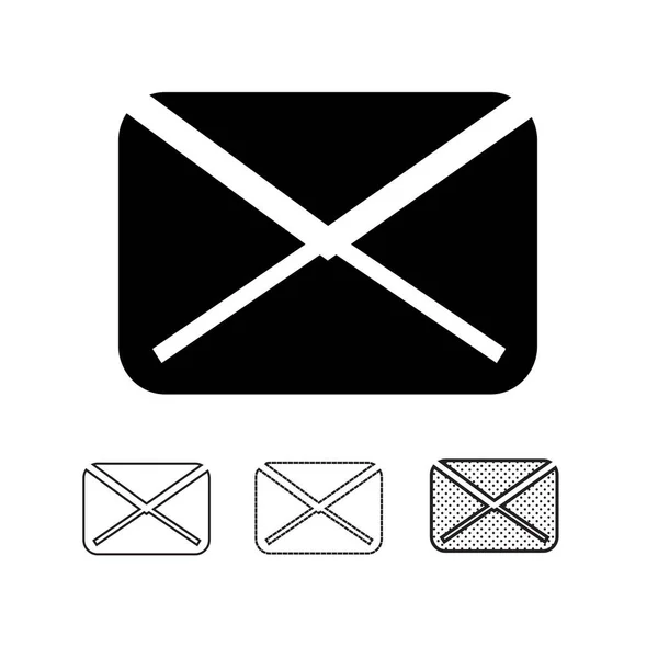 Mail Post Pictogrammen Geïsoleerd Witte Achtergrond — Stockvector